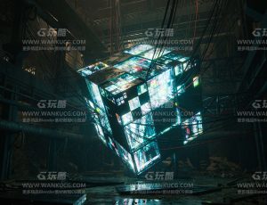 科技水晶方块密室场景Blend工程源文件