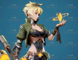 风格化精灵战士Blend模型