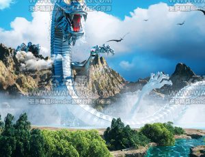 端午青龙场景C4D工程源文件