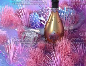 粉色唯美氛围产品场景C4D工程源文件