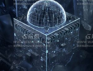 科技晶石场景C4D工程源文件