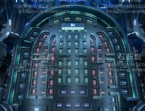 科技座位酒吧氛围场景C4D工程源文件