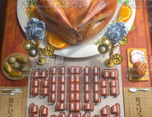 感恩节酒吧座位C4D工程源文件