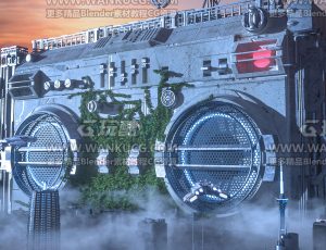 科幻工业城场景C4D工程源文件