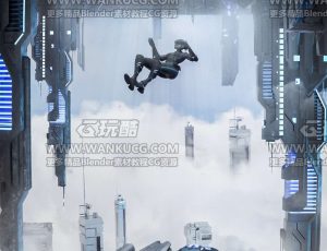 科幻云层城市C4D工程源文件