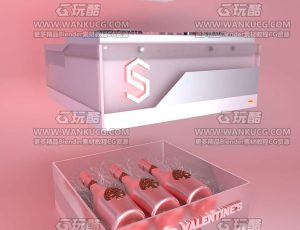 情人节礼盒场景C4D工程源文件