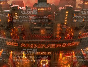 赛博工业座位场景C4D工程源文件