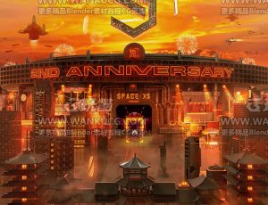 赛博科技科幻工业城市场景C4D工程源文件