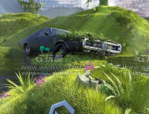 自然遗迹草原场景C4D工程源文件