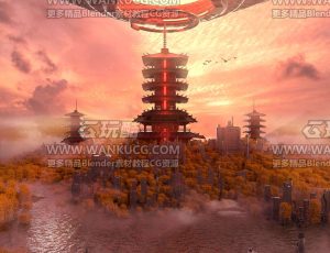 黄昏古都C4D工程源文件