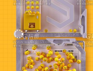 微笑机场景C4D工程源文件