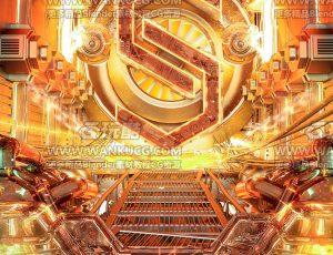 科幻工业加工室内场景C4D工程源文件