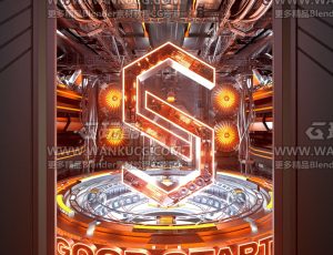 科幻室内小场景C4D工程源文件