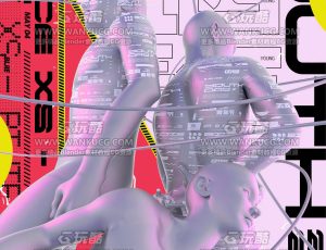 实验海报场景C4D工程源文件