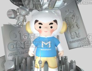 卡通人小场景C4D工程源文件