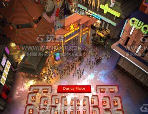 老虎街卡座场景C4D工程源文件