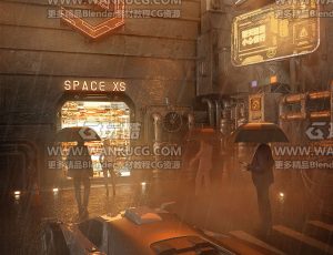 赛博朋克机械工厂场景C4D工程源文件