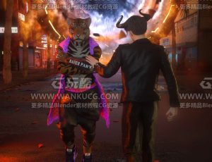 时空之门老虎场景C4D工程源文件