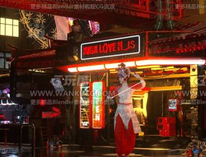 国潮赛博朋克场景C4D工程源文件