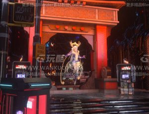 科技国风街道场景C4D工程源文件