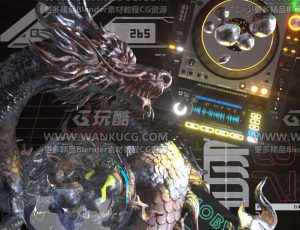 酷炫音乐节龙海报场景C4D工程源文件