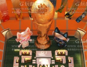 世界杯座位场景C4D工程源文件