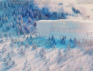 唯美圣诞自然场景C4D工程源文件