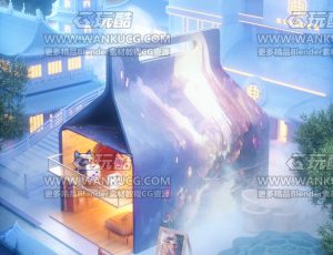 卡通中秋场景C4D工程源文件