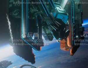 太空LOGO展示小场景C4D工程源文件