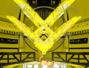 黄颜色LOGO展示小场景C4D工程源文件