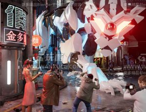 混乱街头场景C4D工程源文件