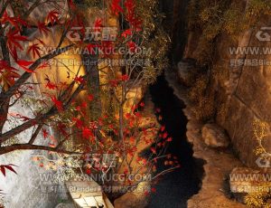 立秋自然小场景C4D工程源文件