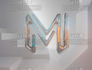 科技空间logo展示场景C4D工程源文件