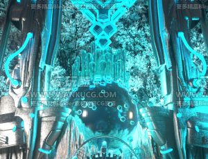 绿植科技场景C4D工程源文件