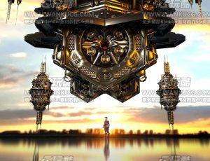 奇幻蒸汽朋克场景C4D工程源文件