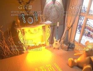 室内温暖场景C4D工程源文件