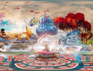 中国风座位场景C4D工程源文件