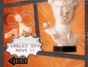 酒吧海报场景C4D工程源文件