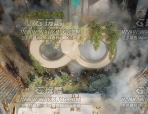 奇幻岩石卡座场景C4D工程源文件