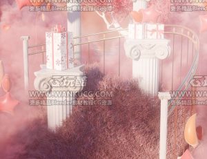 梦幻自然情人节场景C4D工程源文件