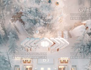 圣诞节座位自然场景C4D工程源文件