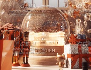 圣诞室内温馨场景C4D工程源文件