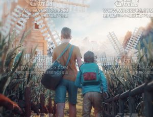 自然冒险场景C4D工程源文件