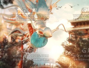 古龙奇幻场景C4D工程源文件