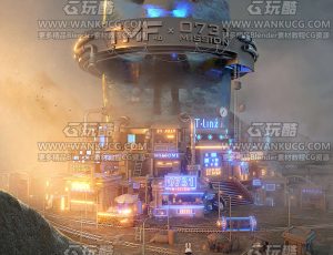 科幻西部场景C4D工程源文件