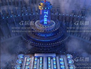 科技城卡座场景C4D工程源文件