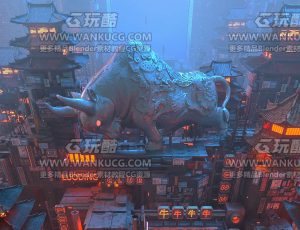 牛魔王阁楼卡座场景C4D工程源文件