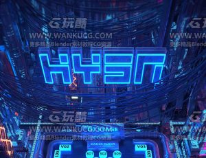 科技缆线卡座场景C4D工程源文件