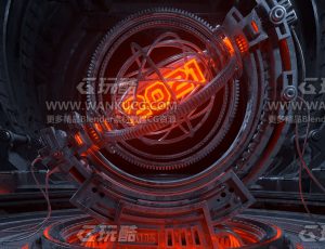 科技圆盘密室空间场景C4D工程源文件