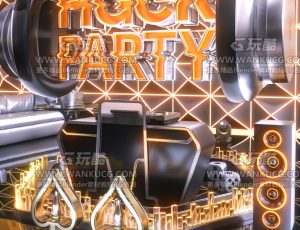 科幻金属酒吧动态动画场景C4D工程源文件